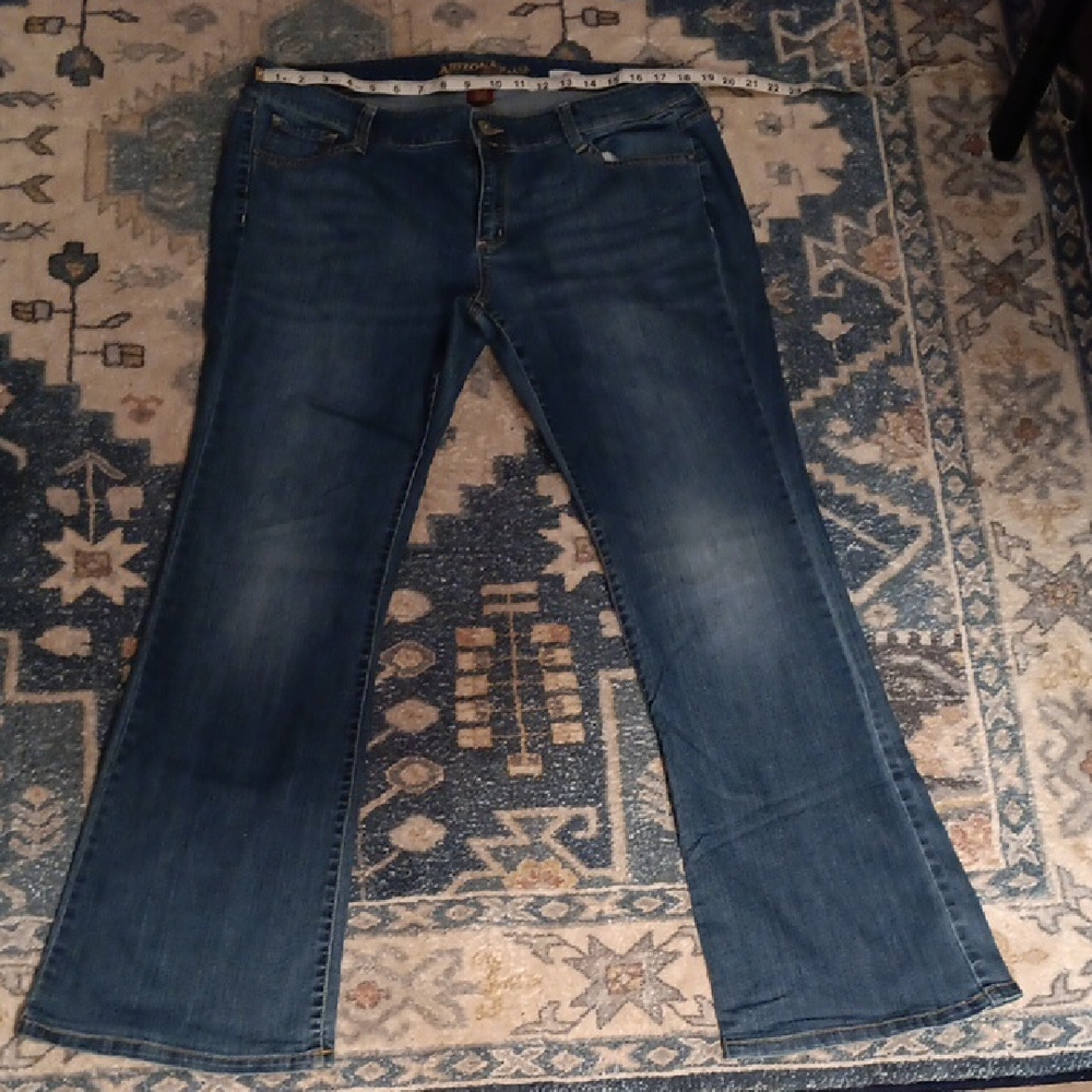 Blue Flare Wide Leg Jeans with Seam Details